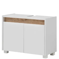 Waschbeckenschrank in Weiß & Wildeiche - Etravia