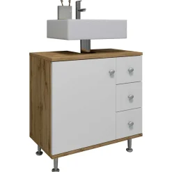Waschbeckenschrank mit drei Schubladen & Tür - Nelani I