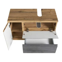 Waschbeckenschrank mit Tür & Klappe & Schublade - Mia