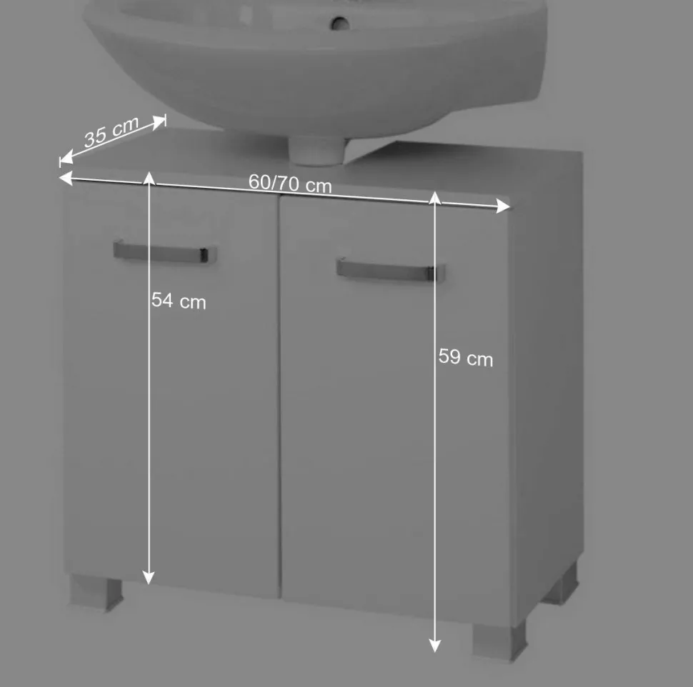 Waschbeckenschrank Sagunis in Weiß
