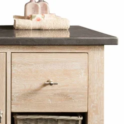 Waschbeckenschrank Vish in Eiche Bianco