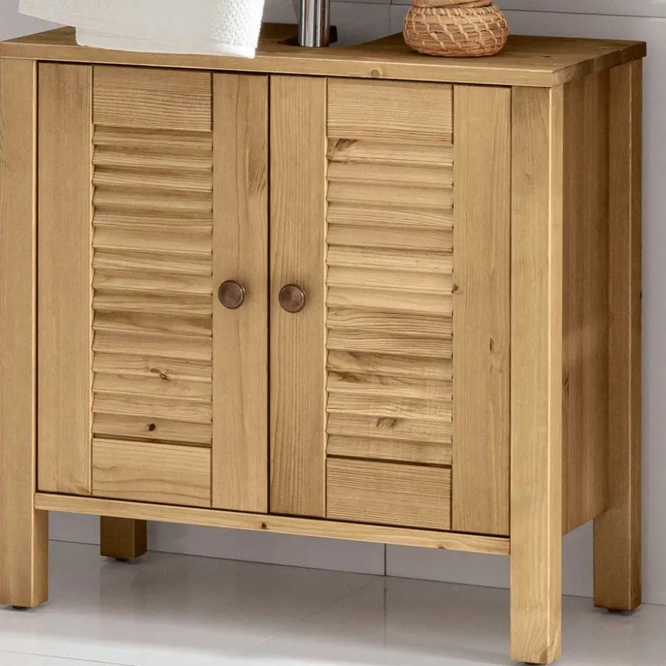 Waschbeckenunterschrank aus Kiefer Massivholz - Zavieca