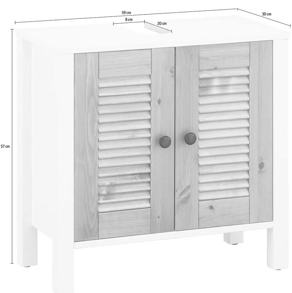 Waschbeckenunterschrank aus Kiefer Massivholz - Zavieca