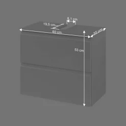 Waschbeckenunterschrank Concetada in Hochglanz Weiß