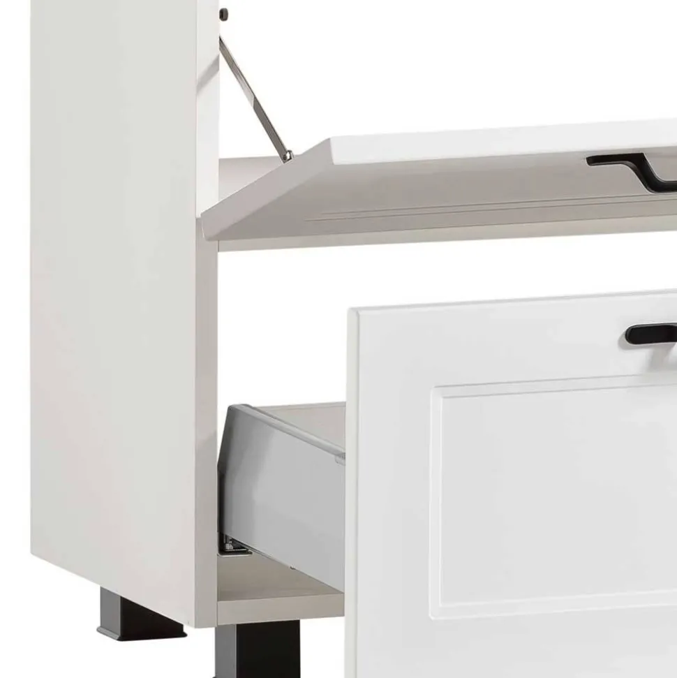 Waschbeckenunterschrank in Weiß mit Wildeiche - Gyatso