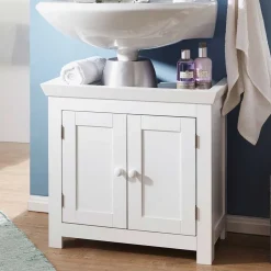 Waschbeckenunterschrank in Weiß mit Doppeltür - Hank