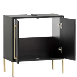Waschbeckenunterschrank in Schwarz & Gold - Vulcanisa