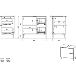 Waschbeckenunterschrank in Weiß Glanz - Narilos
