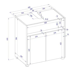 Waschbeckenunterschrank in Anthrazit - Ahilav