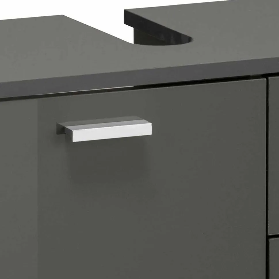 Waschbeckenunterschrank in Grau glänzend - Ulivia