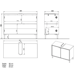 Waschbeckenunterschrank in Weiß - Nadals