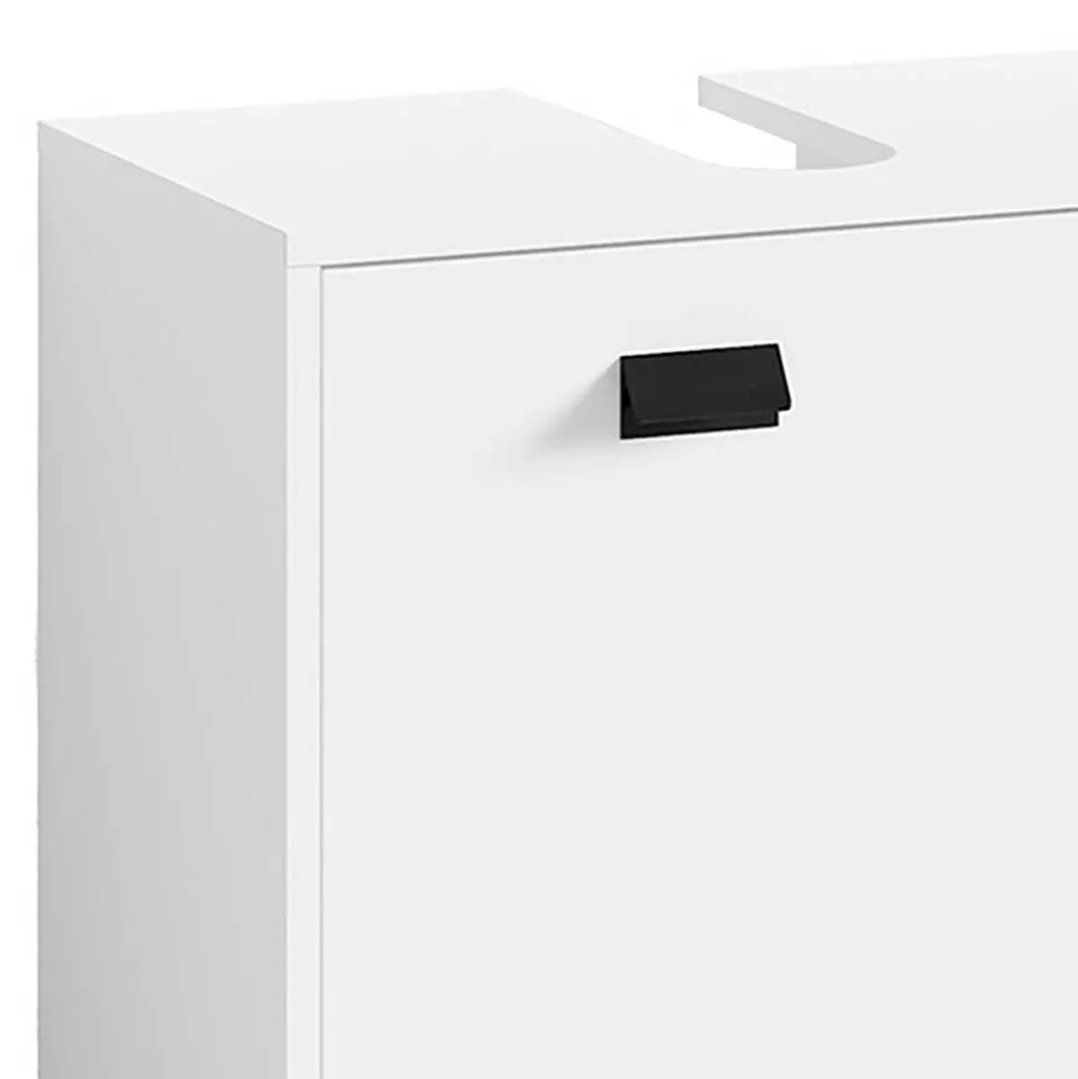 Waschbeckenunterschrank in Weiß mit Schwarz - Envaton