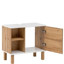 Waschbeckenunterschrank in Eiche NB & Weiß - Voinla