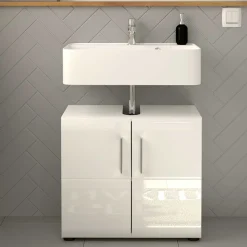 Waschbeckenunterschrank in Weiß hochglänzend - Rirua