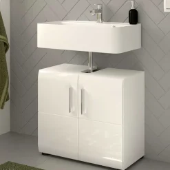 Waschbeckenunterschrank in Weiß hochglänzend - Rirua