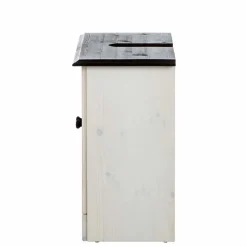 Waschbeckenunterschrank in Weiß mit Dunkelbraun - Malka