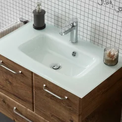 Waschkommode mit Glas-Waschbecken - Miss X