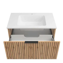 Waschkonsole & Badschränke & LED Spiegel - Crystoga (vierteilig)