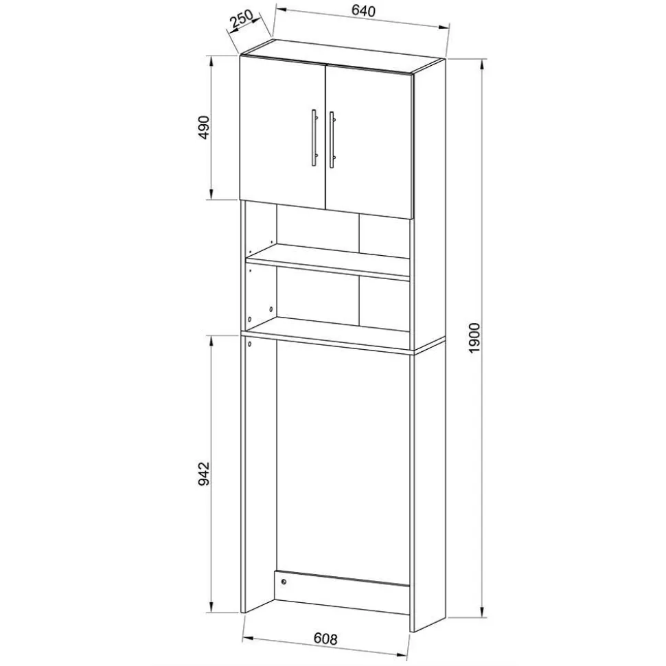 Waschmaschinen Schrank in Weiß - Calla