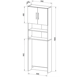 Waschmaschinen Umbauschrank 64x190x25 cm - Fleet