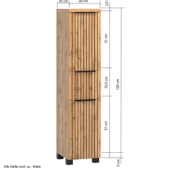Waschplatz & Midi-Schrank Set - Crystoga (dreiteilig)