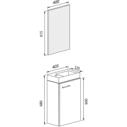 Waschplatz fürs Gäste WC Set - Denima (zweiteilig)