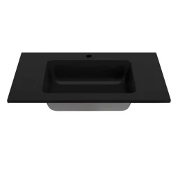 Waschplatz Kombi mit schwarzem Becken - Ucaida (dreiteilig)