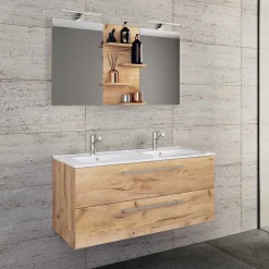 Waschplatz Kombination in Wildeiche Honig - Ursela (zweiteilig)