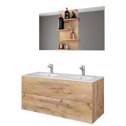 Waschplatz Kombination in Wildeiche Honig - Ursela (zweiteilig)