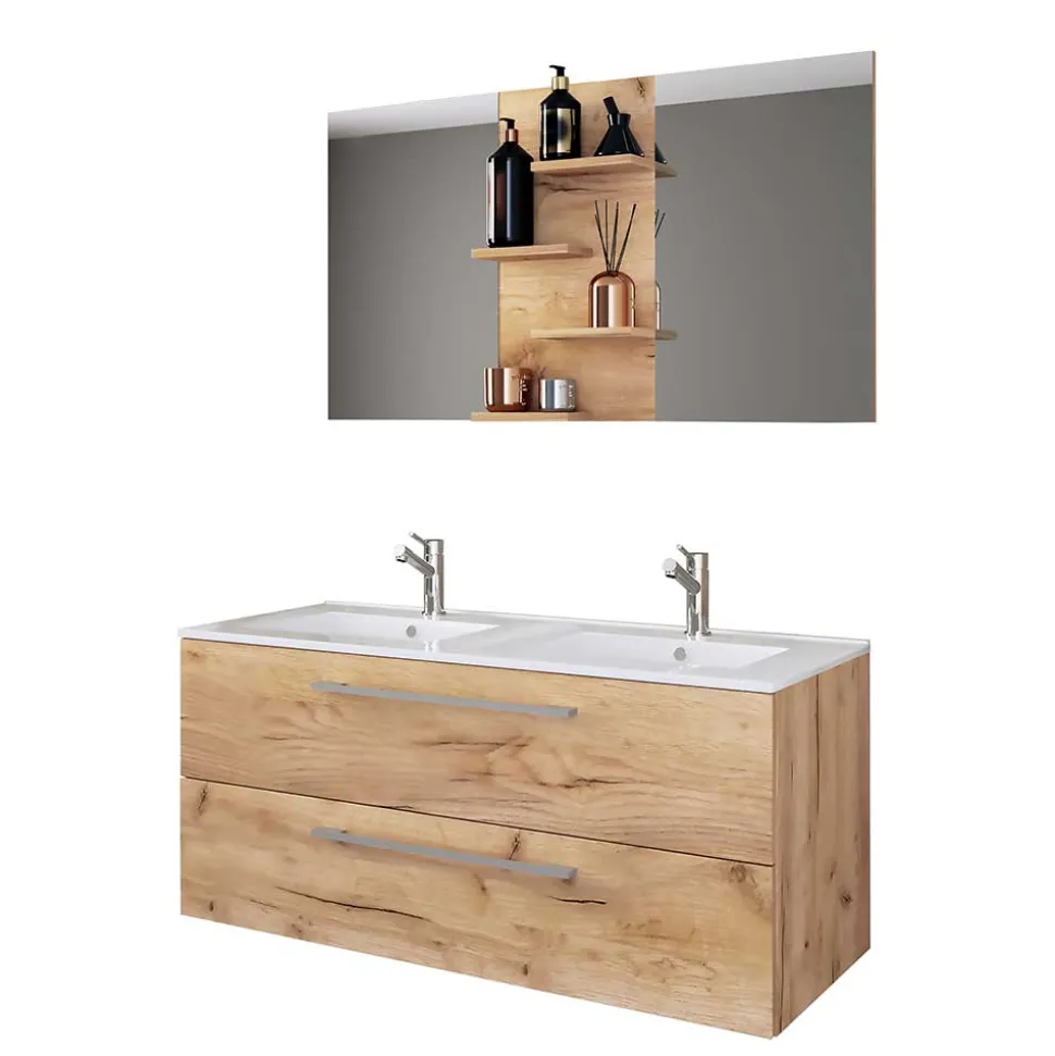 Waschplatz Kombination in Wildeiche Honig - Ursela (zweiteilig)