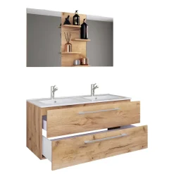 Waschplatz Kombination in Wildeiche Honig - Ursela (zweiteilig)