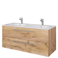 Waschplatz Kombination in Wildeiche Honig - Ursela (zweiteilig)