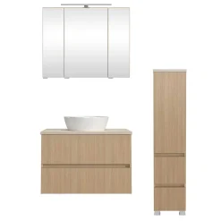 Waschplatz und Midischrank Set - Vibulam (dreiteilig)