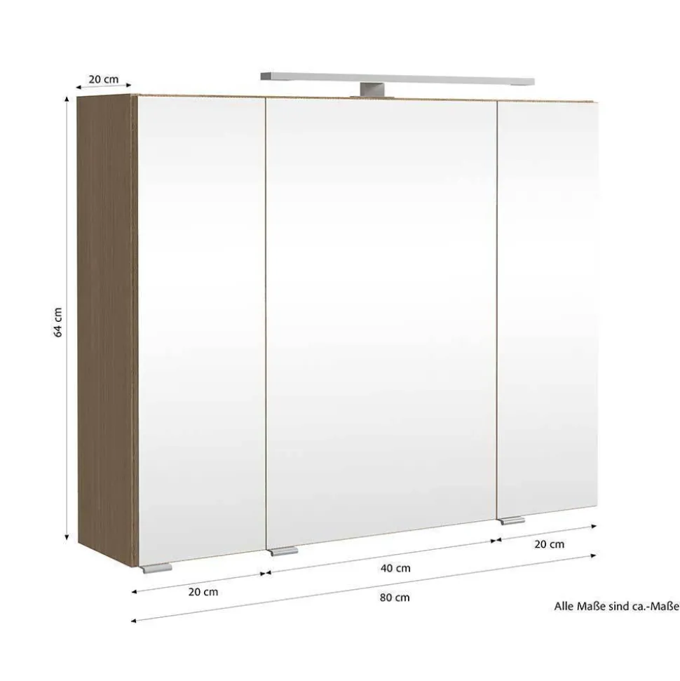 Waschplatz und Midischrank Set - Vibulam (dreiteilig)