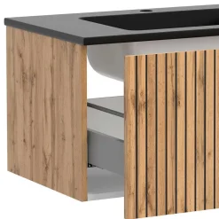 Waschtisch & LED Spiegel & Oberschrank - Crystoga (dreiteilig)