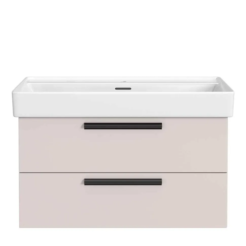 Waschtisch für eine Armatur in Hellgrau - Adendras