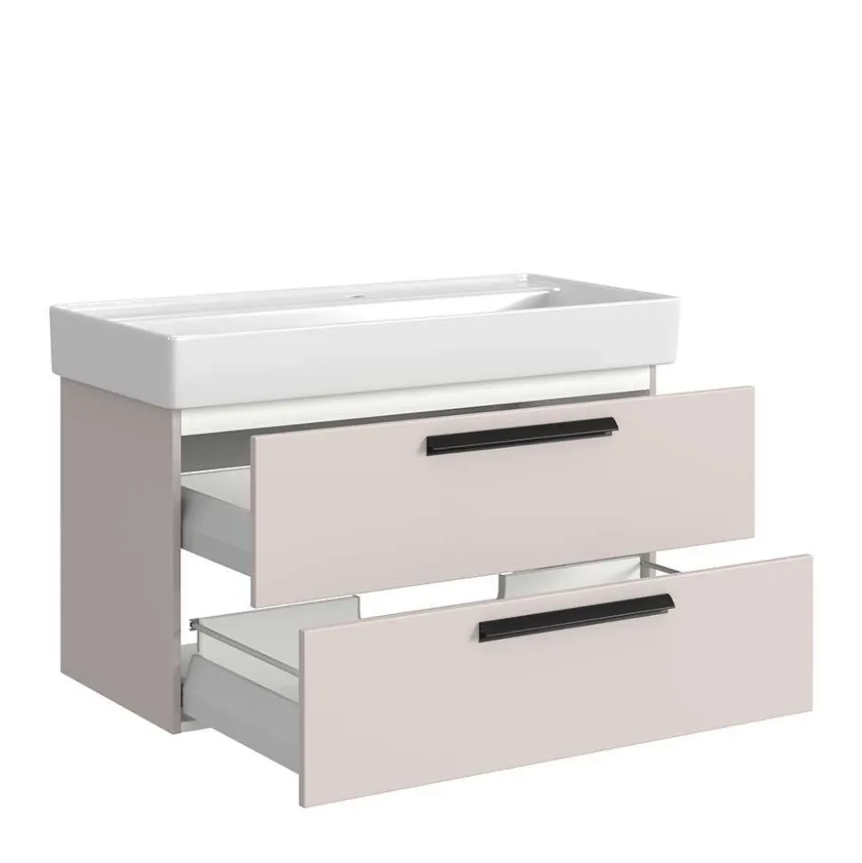 Waschtisch für eine Armatur in Hellgrau - Adendras