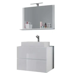 Waschtisch für Wandmontage & Spiegel - Hillary (zweiteilig)
