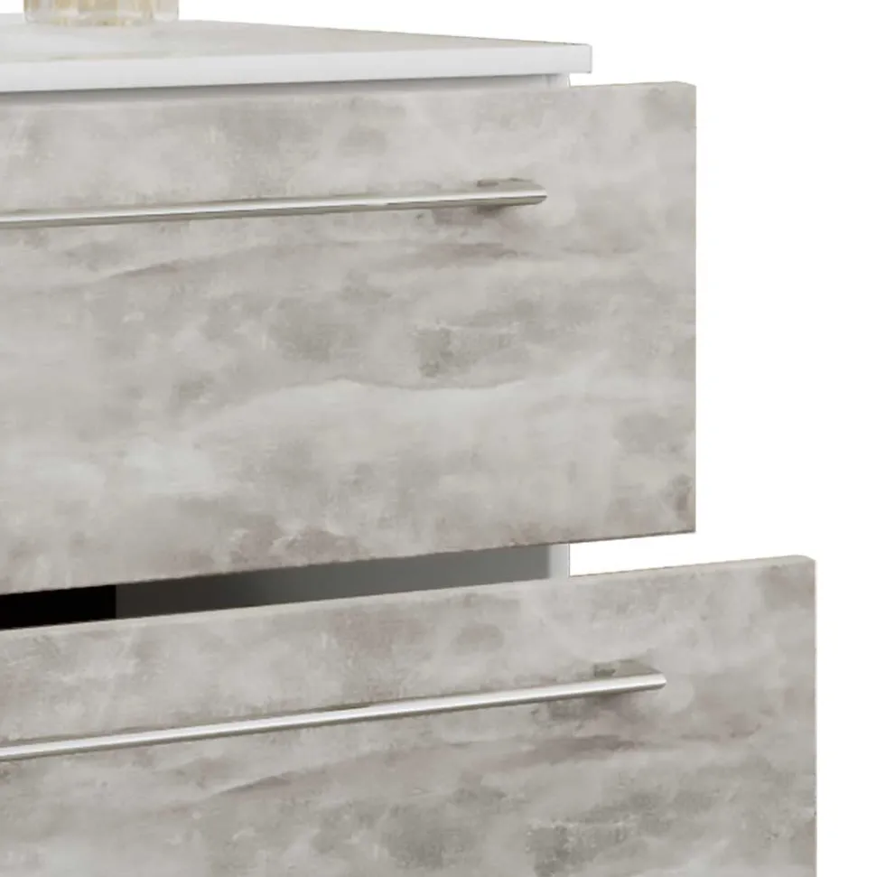 Waschtisch in Betonoptik in Weiß - Salvadore