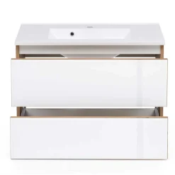 Waschtisch Konsole in Weiß & Wildeiche - Vrendina