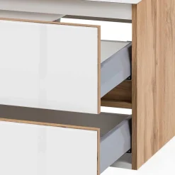 Waschtisch Konsole in Weiß & Wildeiche - Vrendina