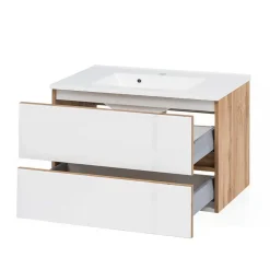 Waschtisch Möbel & Hochschrank Set - Vrendina (dreiteilig)