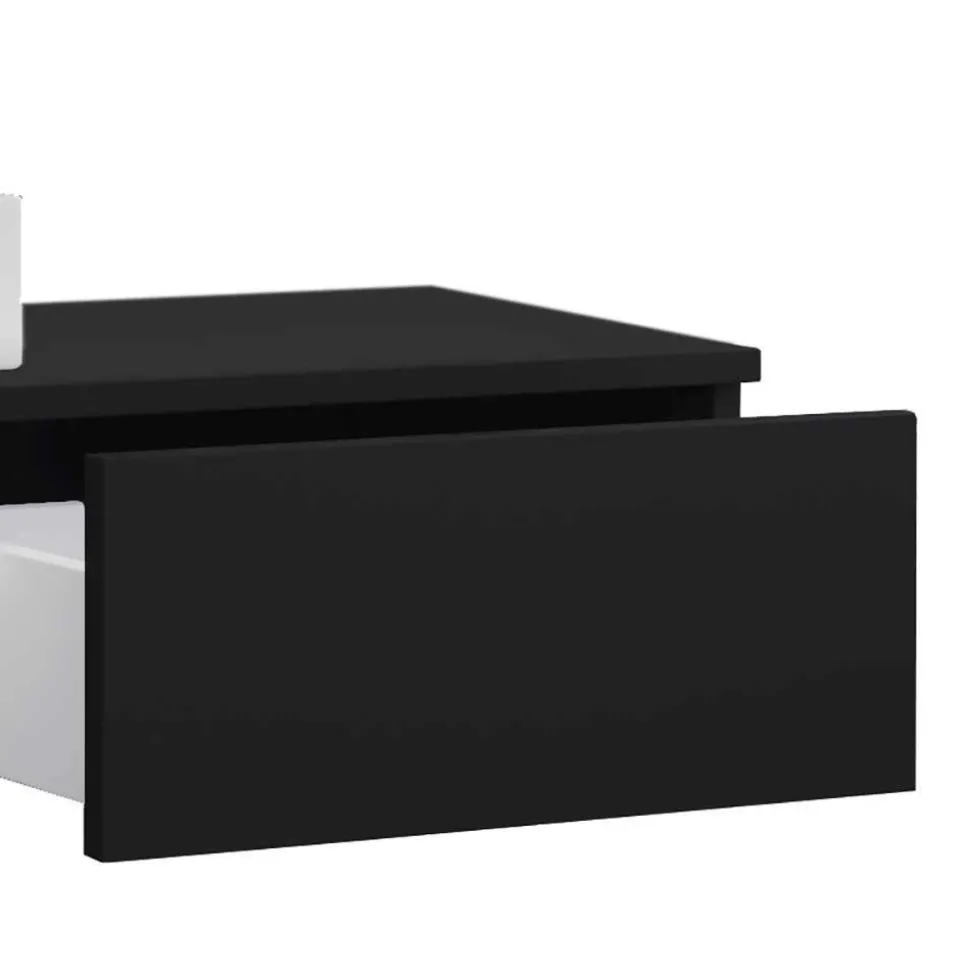 Waschtisch mit Aufsatzbecken in Schwarz - Balisca