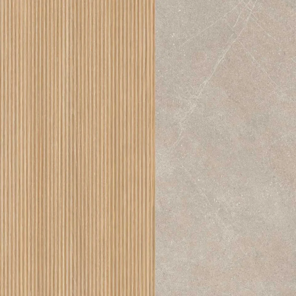 Waschtisch mit Aufsatzbecken in Eiche Hell - Vibulam