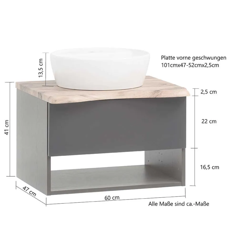 Waschtisch mit Aufsatzbecken für die Wand - Breznia