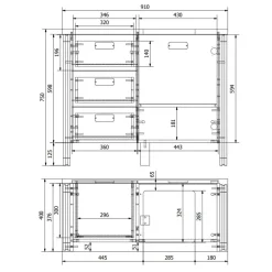 Waschtisch mit Aufsatzbecken 91 cm breit - Forawas