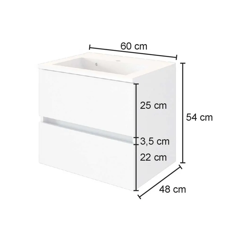 Waschtisch mit Becken für Wandmontage - Endely