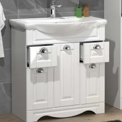 Waschtisch mit Becken in Weiß - klassisch - Akira