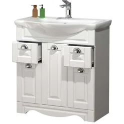 Waschtisch mit Becken in Weiß - klassisch - Akira