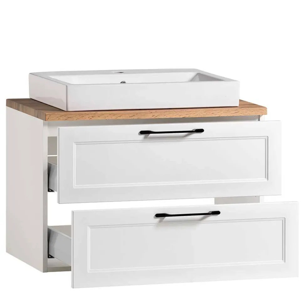 Waschtisch mit Becken in Weiß - Gyatso